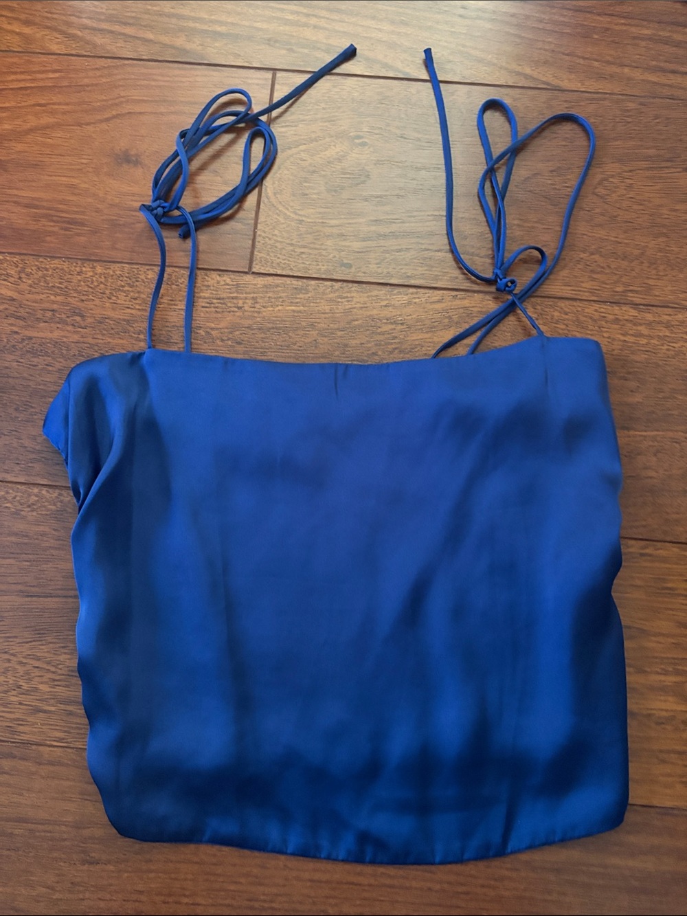 Urban Outfitters Royal Blue Satin Tie-Strap Cami